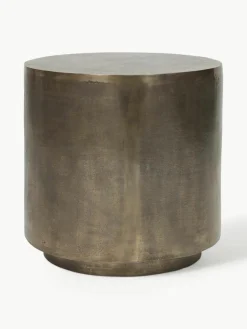 Ronde metalen bijzettafel Rota met antieke afwerking