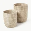 Ronde opbergmanden Aleya van zeegras, set van 2