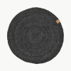 Ronde placemats Ash van jute, 4 stuks