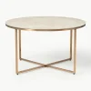 Ronde salontafel Antigua met glazen tafelblad in marmerlook