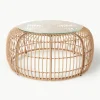Ronde salontafel Costa met glazen tafelblad