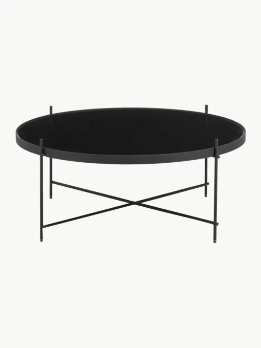 Ronde salontafel Cupid met afneembare glazen tafelblad