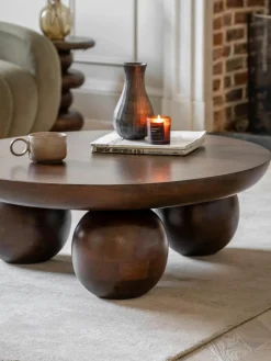 Ronde salontafel Sculpt van mangohout