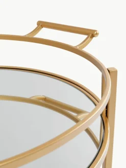Ronde serveerwagen Emilia met spiegelglaspanelen