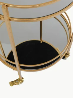 Ronde serveerwagen Emilia met spiegelglaspanelen