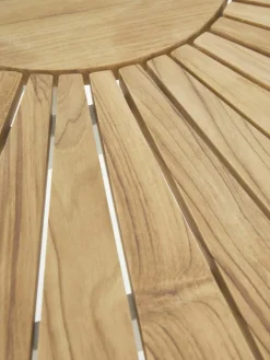 Ronde tuintafel Ellen met teakhouten tafelblad, in verschillende formaten