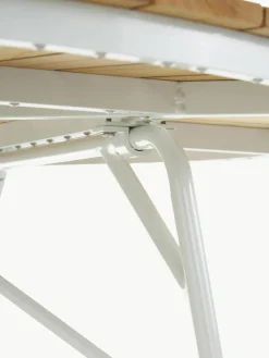Ronde tuintafel Ellen met teakhouten tafelblad, in verschillende formaten