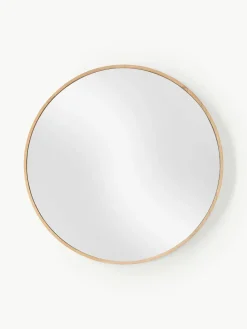 Ronde wandspiegel Avery met eikenhouten lijst