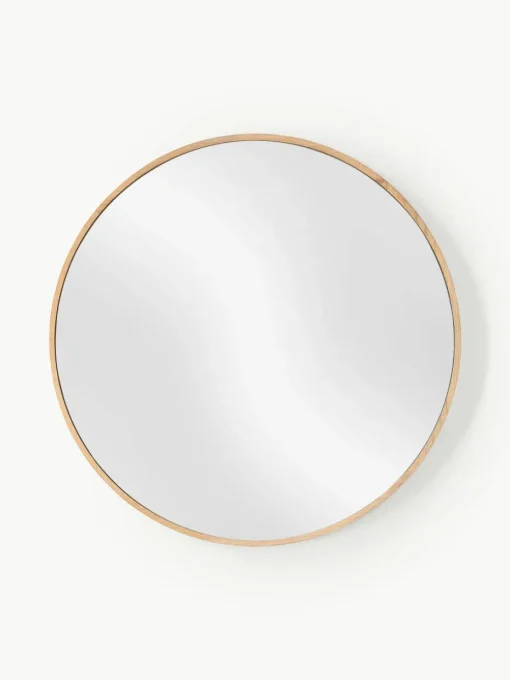 Ronde wandspiegel Avery met eikenhouten lijst