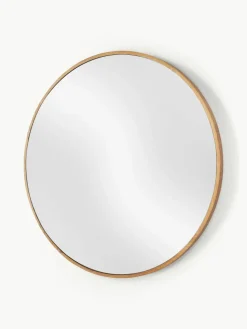 Ronde wandspiegel Avery met eikenhouten lijst