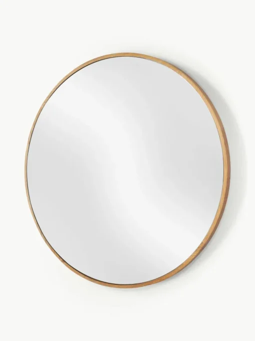 Ronde wandspiegel Avery met eikenhouten lijst