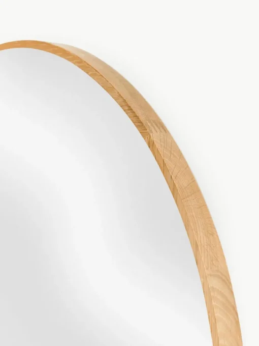 Ronde wandspiegel Avery met eikenhouten lijst