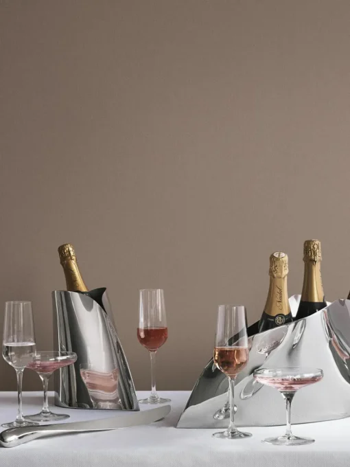 RVS champagnekoeler Indulgence in organische vorm