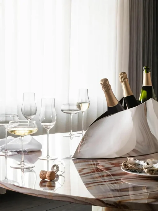 RVS champagnekoeler Indulgence in organische vorm