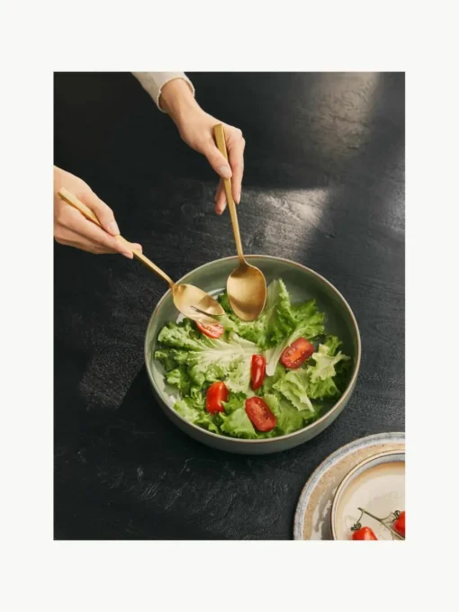 Saladebestekken Shine mat geborsteld