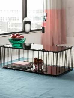 Salontafel Wire met glazen tafelblad