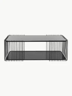 Salontafel Wire met glazen tafelblad