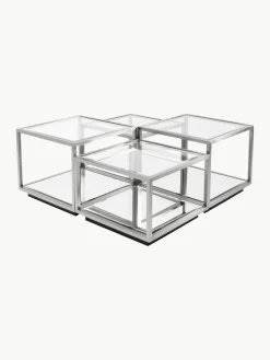 Salontafels Luigi met spiegelonderstel, set van 4