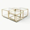 Salontafels Luigi met spiegelonderstel, set van 4