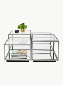 Salontafels Luigi met spiegelonderstel, set van 4