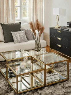 Salontafels Luigi met spiegelonderstel, set van 4