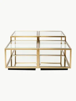 Salontafels Luigi met spiegelonderstel, set van 4