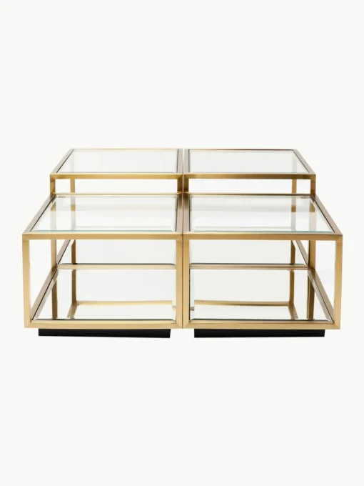 Salontafels Luigi met spiegelonderstel, set van 4