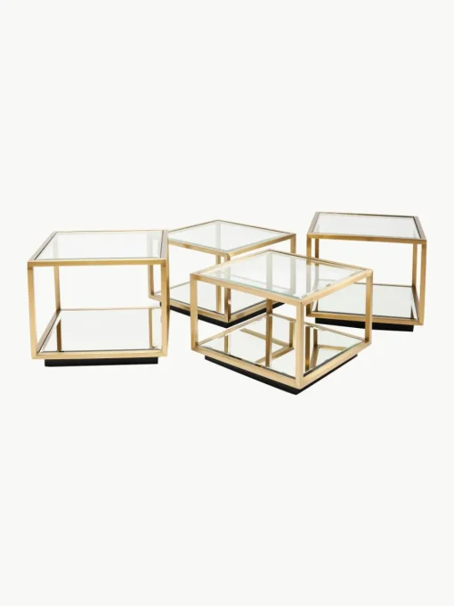Salontafels Luigi met spiegelonderstel, set van 4