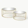 Salontafels Wire met glazen tafelblad, set van 2