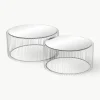 Salontafels Wire met glazen tafelblad, set van 2
