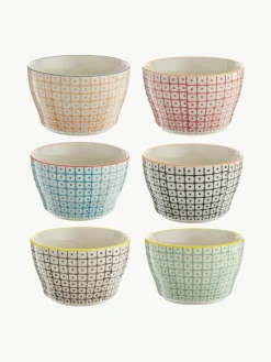 Schalen Carla met klein patroon, set van 6