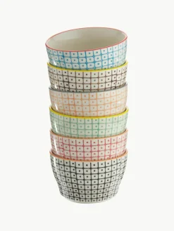 Schalen Carla met klein patroon, set van 6
