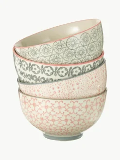 Schalen Cécile met klein patroon, set van 4