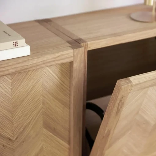 Schoenenkast Herringbone van eikenhout voor aan de wand