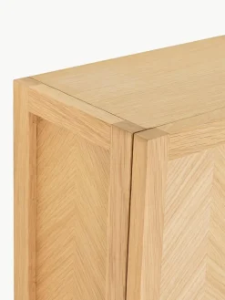 Schoenenkast Herringbone van hout met visgraatpatroon