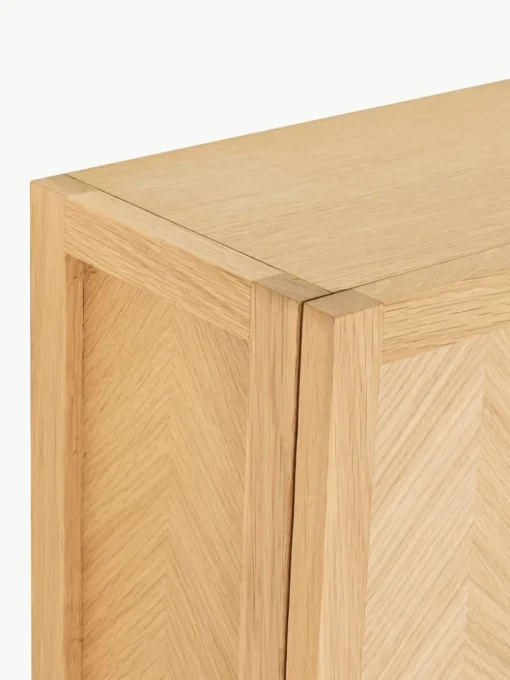 Schoenenkast Herringbone van hout met visgraatpatroon