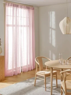 Semi-transparant gordijnen Ibiza met lusophanging, 2 stuks