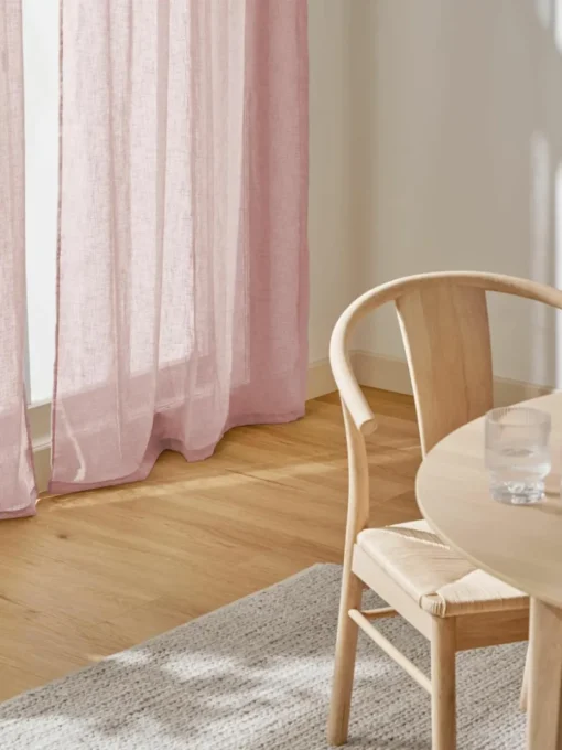 Semi-transparant gordijnen Ibiza met lusophanging, 2 stuks