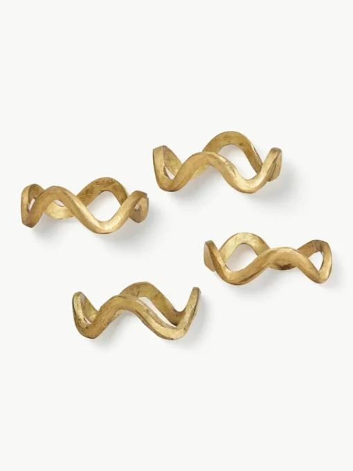 Servetringen Skye van messing, 4 stuks