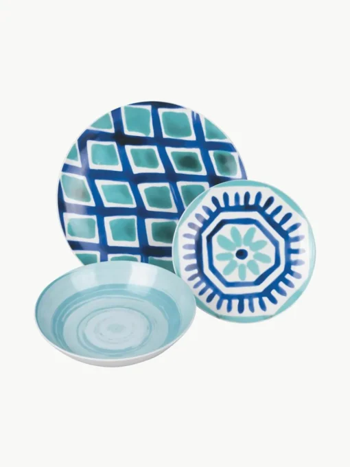 Serviesset Aquazul, 6 personen (18-delig)