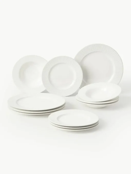 Serviesset Goya van porselein, 4 personen (12-delig)