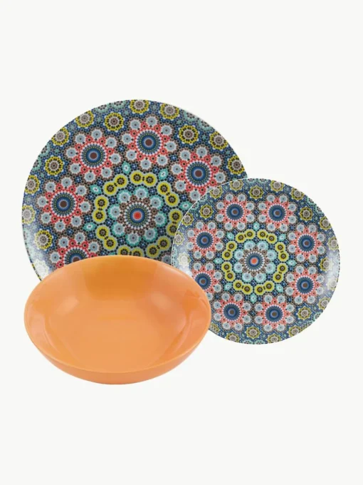 Serviesset Marrakech van porselein, 6 personen (18-delig)