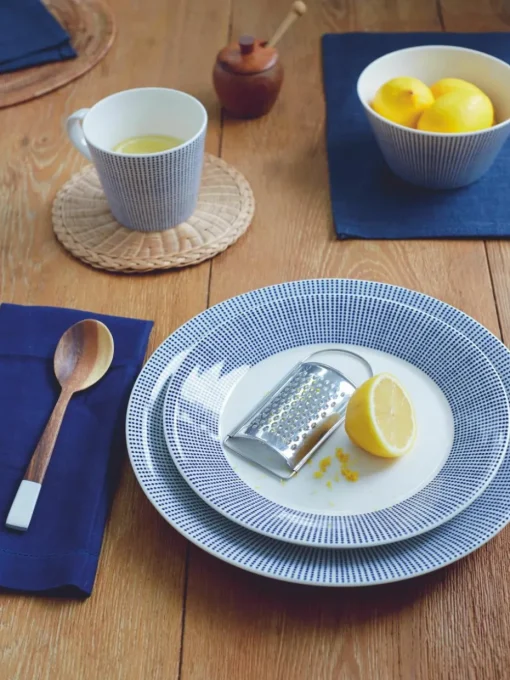 Serviesset Pacific blauw van porselein, 4 personen (16-delig)