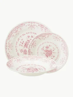Serviesset Rose met bloemmotief, 6 personen (18-delig)