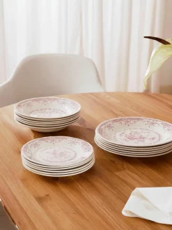 Serviesset Rose met bloemmotief, 6 personen (18-delig)