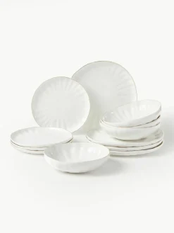 Serviesset Sali met reliëf, 4 personen (12-delig)