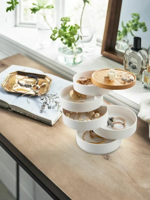 Sieradendoos Tosca met houten deksel, 5 niveaus
