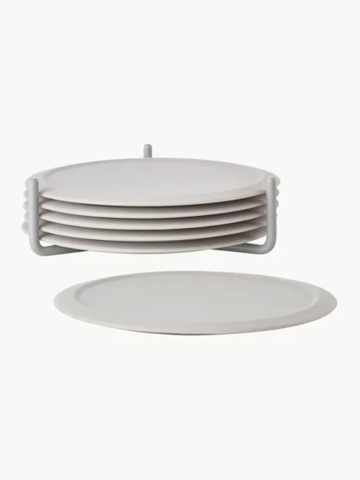 Siliconen onderzetters Plain met standaard, 6 stuks