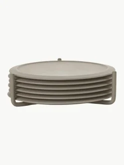 Siliconen onderzetters Plain met standaard, 6 stuks