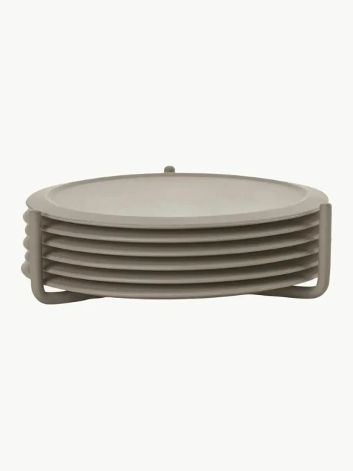 Siliconen onderzetters Plain met standaard, 6 stuks